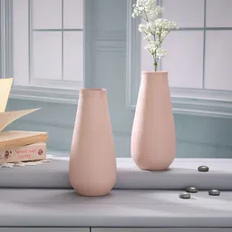 Homspurts 2Pcs Peach-Colored Metal Flower Vases-image-13