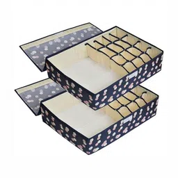NFI essentials 2-Pcs Navy Blue Printed Foldable Organizers-86