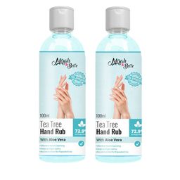 Mirah Belle Unisex Pack Of 2 Tea Tree Aloe Vera Hand Rub Sanitizer 200 ml-6