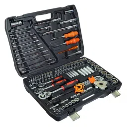 Voltz VZ-TK-121 PCS Sleeve Tool Set 1/2" 3/8" 6.35 mm (1/4") Auto Repair Tool Dr Socket Ratchet Box Socket Set-1