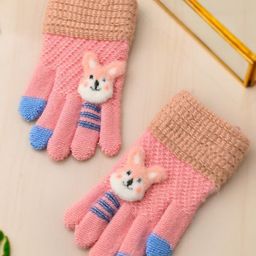 SHOP FRENZY Unisex Kids Patterned Acrylic Winter Gloves-18