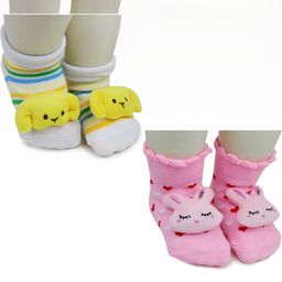 NESKA MODA 6 To 12 Months Baby Set Of 2 Pair Cotton Anti Slip Face Ankle Socks/ Booties-image-36