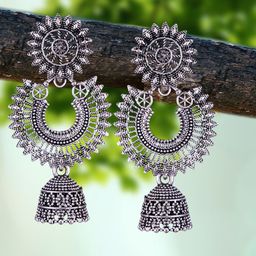DIVASTRI Peacock Shaped Jhumkas Earrings-51