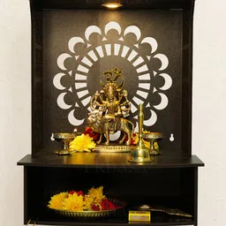 Ekhasa Brown Textured Wooden Pooja Mandir-image-58