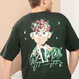 FROSEN FOX Graphic Printed Drop-Shoulder Sleeves T-shirt-image-33