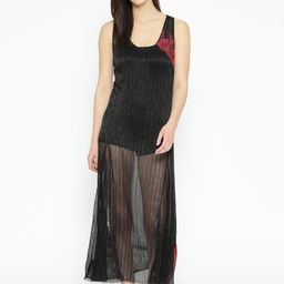 EROTISSCH Black Solid Sheer Nightdress-image-88