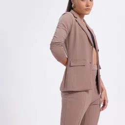SZN Solid Blazer with Trouser Co-Ord Set-image-71