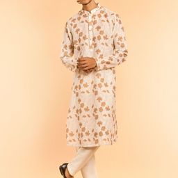 Diwas by Manyavar Floral Printed Mandarin Collar Kurta-image-88