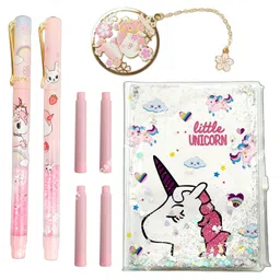 Elecart Unicorn Diary with Fountain Pen Set & Metal Bookmark - Multicolor-picture-30