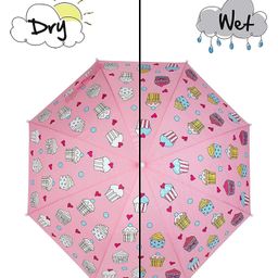 KARBD Colour Changing Auto Open Magic Umbrella Cup Cake Design - Light Pink-22