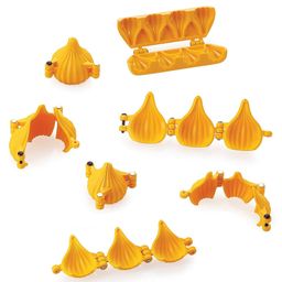 DS Plastic 6 Pcs Modak Sweet Mithai Chocolate Mould Sancha Sacha with Strip Mould Combo Set of 7 - Yellow-22