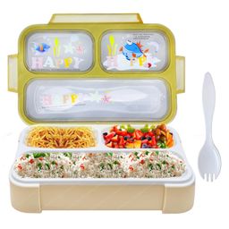 FunBlast 3 Compartment Lunch Box with Fork  Green-picture-27