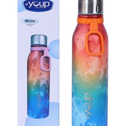 YOUP Stainless Steel Water Bottle for Office Gym Travel School Dance Home Refrigerator Water Bottle For Adults Kids Girls Boys YPF 1006-1000 ml-image-98