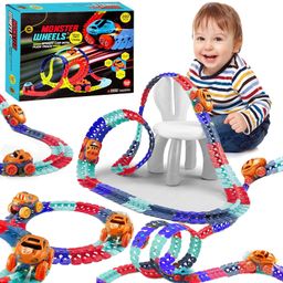 FunBlast Flexible Racing Track Set with Monster Wheel Racing Car  202 Pcs Multicolor-9