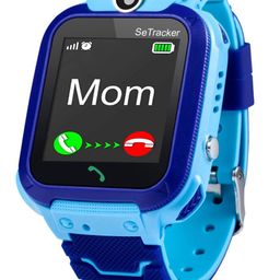 SeTracker Connect2kidz SETLBS01 Touch Screen Kids Safe 2-Way Voice Calling Watch Phone- Blue | Kids Smartwatch for Boys & Girls | SIM Card Supported | SOS & Voice Call, Voice Chat | Long Battery Life-18