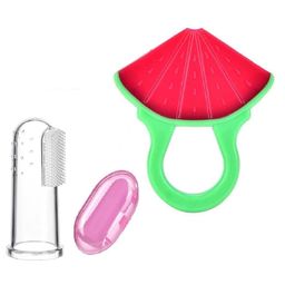 Enorme Silicone Watermelon Shape Red Teething Soft Teether and Baby Silicone Finger Toothbrush with case for Babies-18