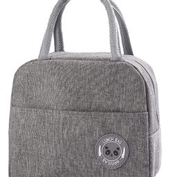 House of Quirk Insulated Lunch Bags Small Work Student Kids to School Thermal Cooler Picnic Organizer Storage Lunch Box Portable and Reusable Nylon - Grey-image-26