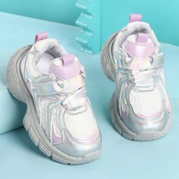 KIDLINGSS Holographic Designed Shoes With Velcro Closure - Purple-image-16
