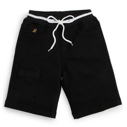 Knit N Knot Denim Woven Solid Shorts - Black-image-91