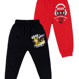 Tiny Hugs Cotton Knit Pack of 2 Headphones & Cute Baby Tiger Printed Pajamas - Black & Red-image-18