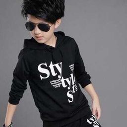 Rotaqo Boys Typography Printed Hooded Cotton T-shirt-image-81