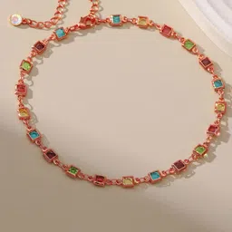 VAMA Women Rose Gold-Plated Charm Bracelet-image-32