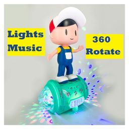 YAMAMA 360 Degree Rotating Musical Dancing Boy with 5D Light & Musical Sound Activity Play Center Toy with Bump and Go Functions  - Multicolour image 2