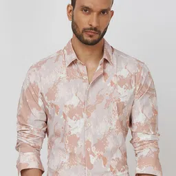 Mufti Men Spread Collar Abstract Printed Slim Fit Casual Shirt-image-13