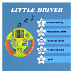 Planet of Toys Kids Toy Steering Wheel with Music & Lights  Interactive Simulation Driving Game for Children  Fun, Safe, and Engaging Toy for Little Drivers image 3