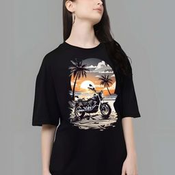 Moda Rapido Women Graphic Printed Round Neck Cotton Oversized T-shirt-picture-9