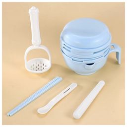 fab n funky 9 In 1 Multi functional Mash And Serving Bowl With Spoon And Masher - Blue image 4