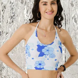 VANGULL Women Floral Printed Halter Neck Crop Top-picture-28