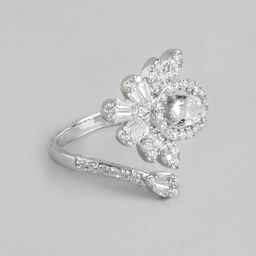 DressBerry Stone Studded Flower Shaped Finger Ring-37