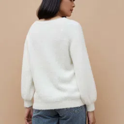 Code by Lifestyle White Regular Fit Pullover image 2
