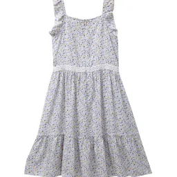 Cub McPaws Off White Floral A-Line Dress-image-56