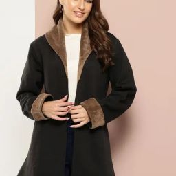 Qurvii Black Plain Jacket-image-24