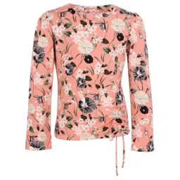 Cutecumber Kids Peach Floral T-Shirt-image-49