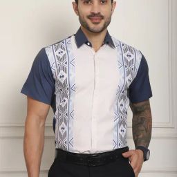Indian Needle White Regular Fit Printed Shirt-picture-18