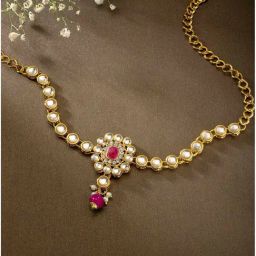 Peora Golden Pink Kundan Armlet for Women-image-73