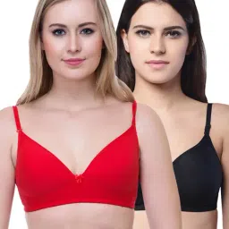 Lady Lyka Multicolor Non Wired Padded T-Shirt Bra (Pack Of 2)-image-79