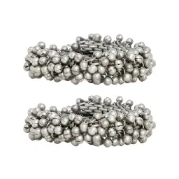 Teejh Silver-Plated Idaya Stacked Bracelets & Haathphool - Set of 3 image 1