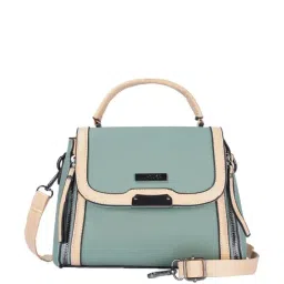 Luvoksi Green & Beige Solid Medium Handbag-30