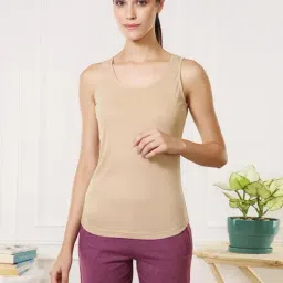 Van Heusen Beige Cotton Plain Tank Top-picture-10