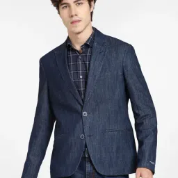 Jack & Jones Navy Full Sleeves Peaked Lapel Blazer-picture-7