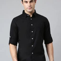 Dennis Lingo Black Cotton Slim Fit Shirt-picture-21