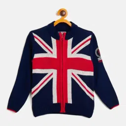 Duke Kids Navy Printed Full Sleeves Sweater-image-65