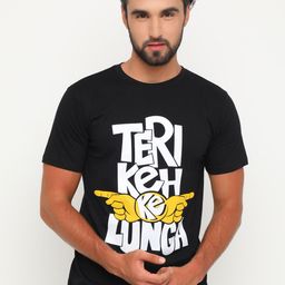 Bushirt Men Black Printed Round Neck T-shirt-image-56