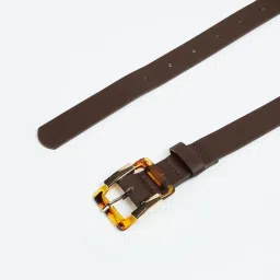 Ginger by Lifestyle Brown Textured Casual Belt For Women image 2