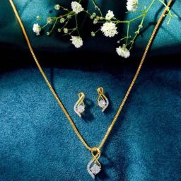 P.N.Gagdil Jewellers Serene Swirl Gold & Diamond Necklace set Necklace for Woman-image-34