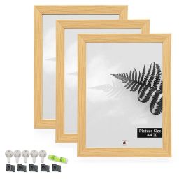 Art Street Beige Engineered Wood A4 Size Certificate & Document Photo Frames - Set of 3 image 2